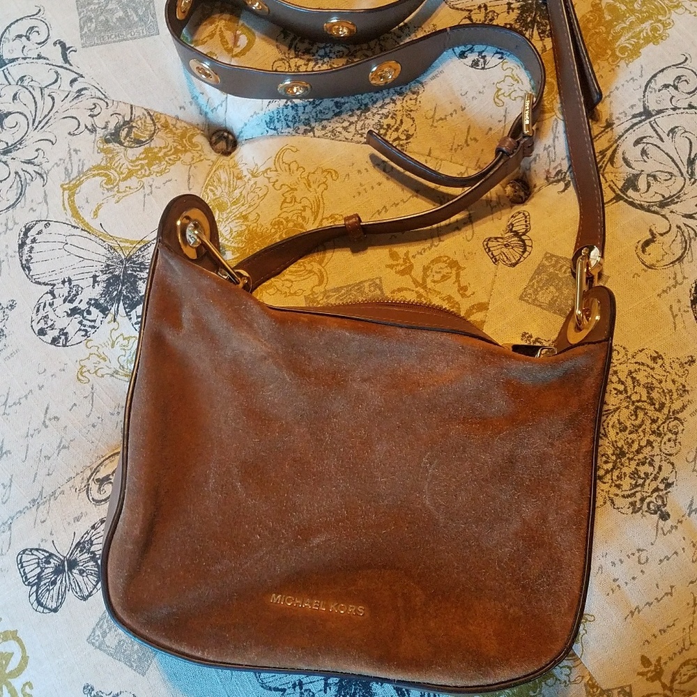 Michael Kors Seude Leather Crossbody Purse